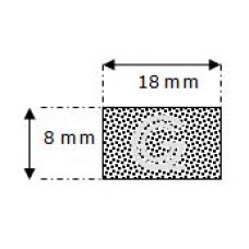 Rectangular sponge rubber cord | 8 x 18 mm| roll 50 meter